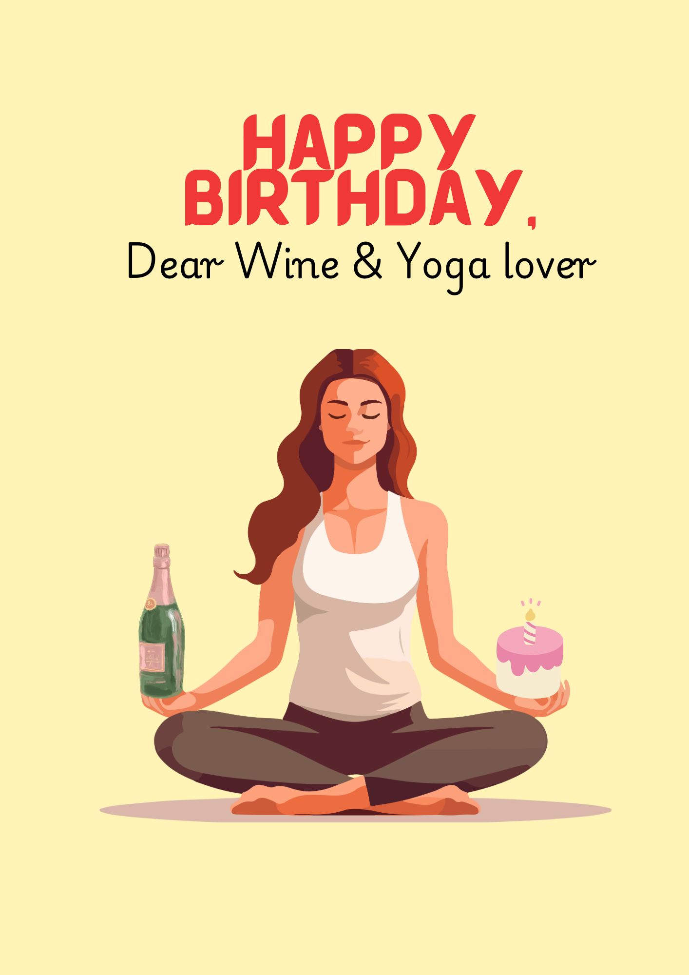 Wine & Yoga lover картичка