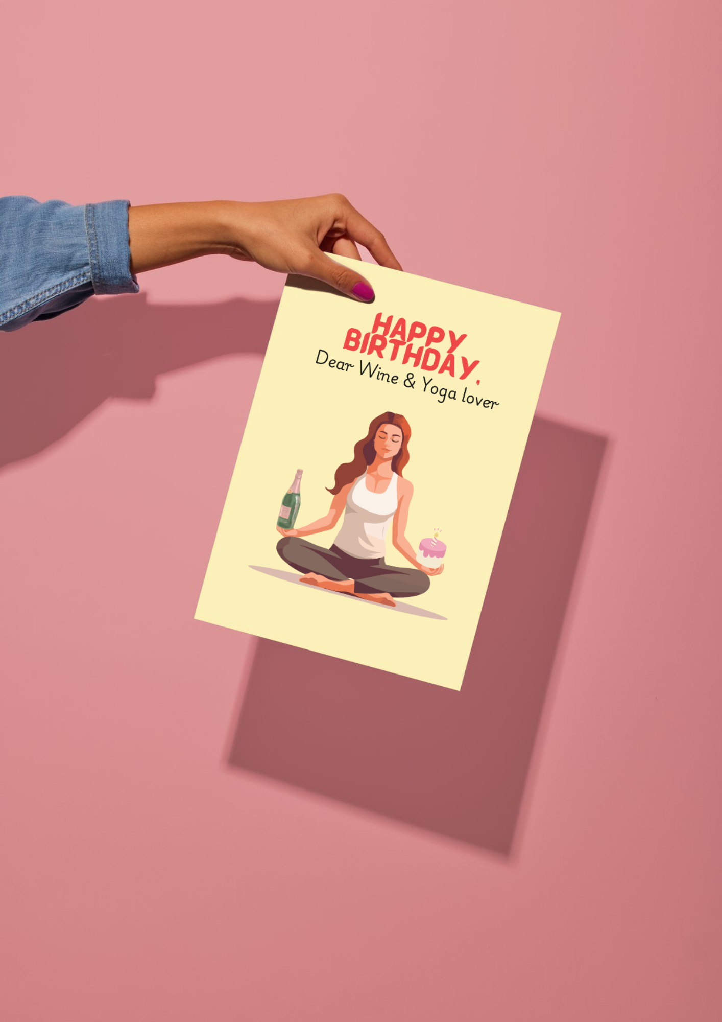 Wine & Yoga lover картичка