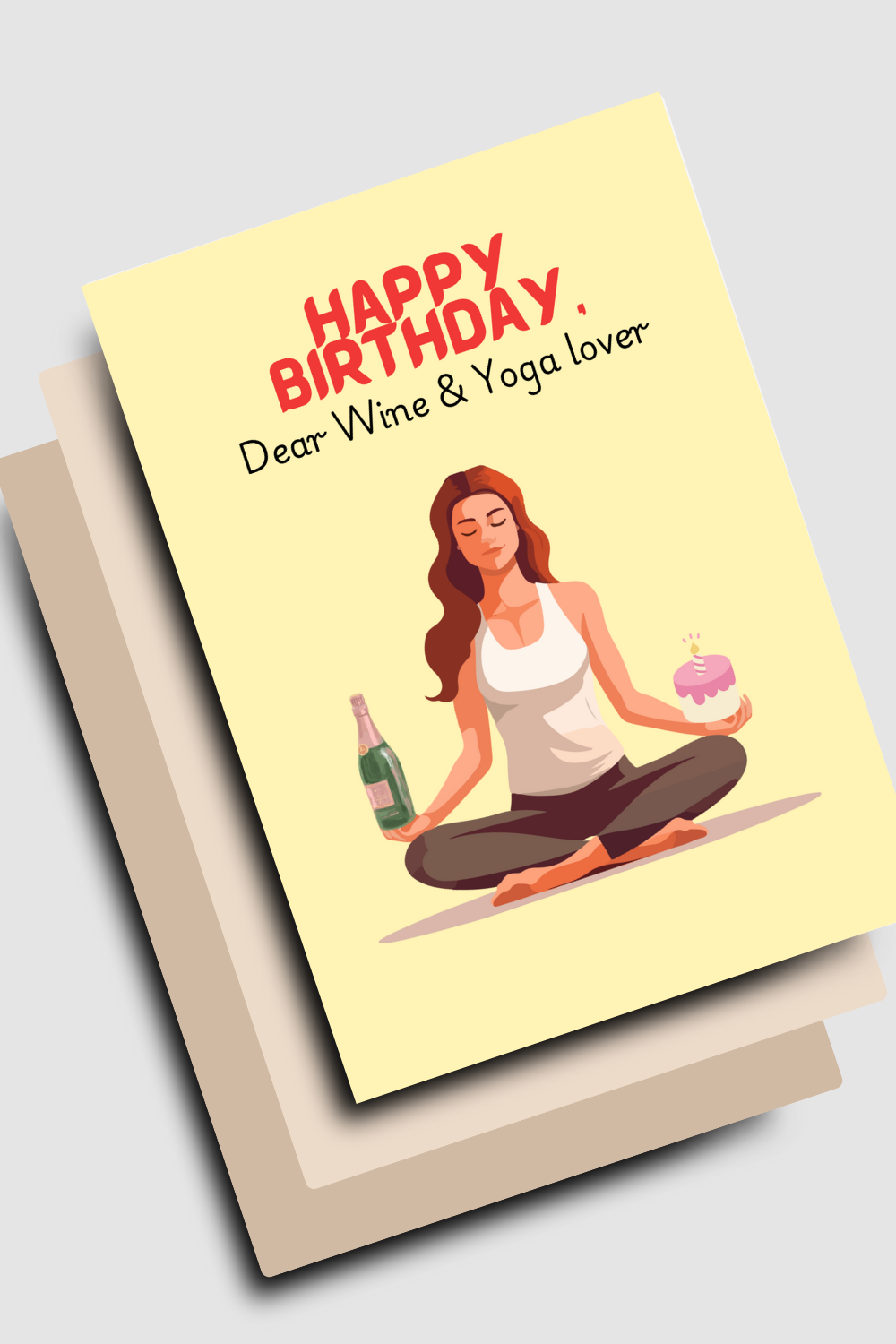 Wine & Yoga lover картичка