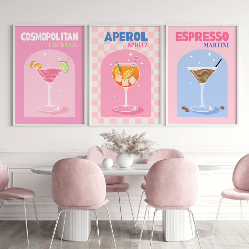 Комплект постери "The Cocktail Trio" 40 x 60 cm