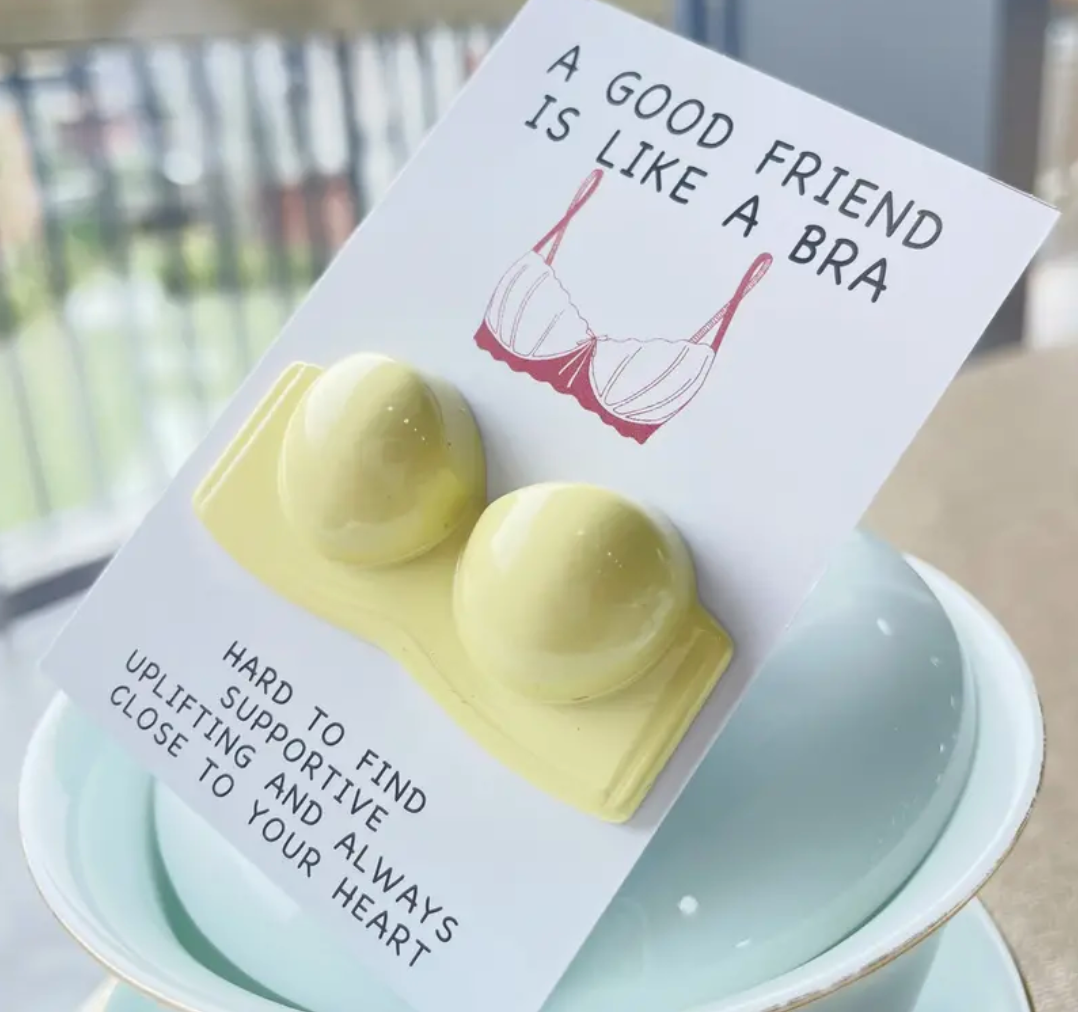 A Good Friend Is Like a Bra Картичка Жълто