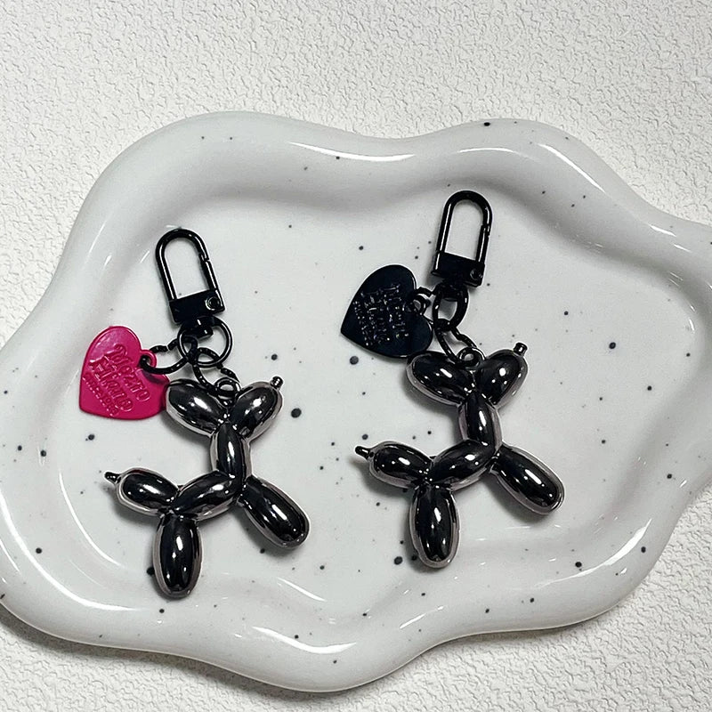 Balloon Dog Black Heart Ключодържател