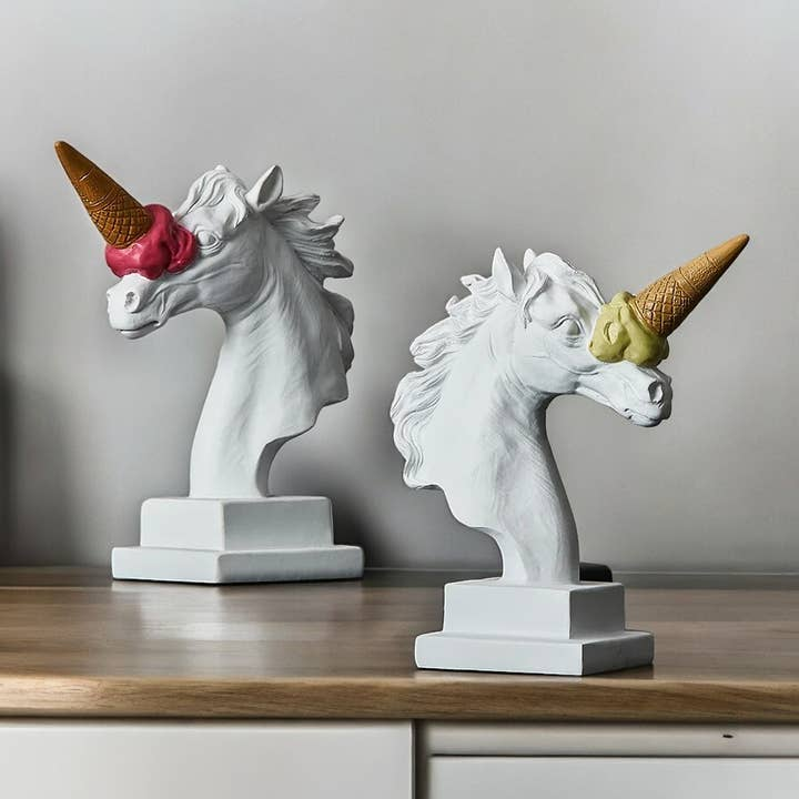 Unicorn Ice Cream Скулптура Синьо