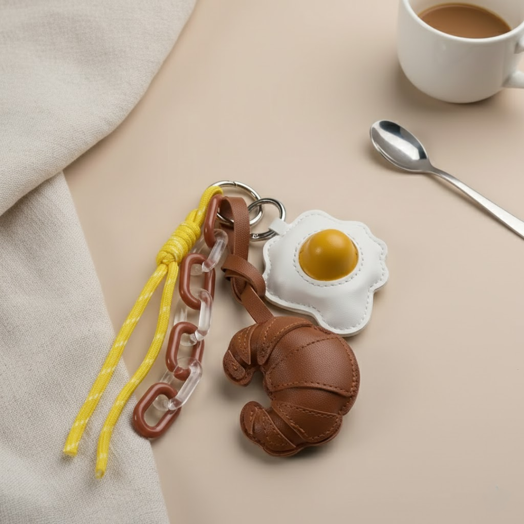 'Egg & Croissant' висулка за чанта