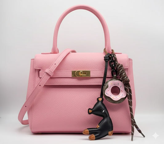 Black Teddy Bear & Pink Donut Висулка