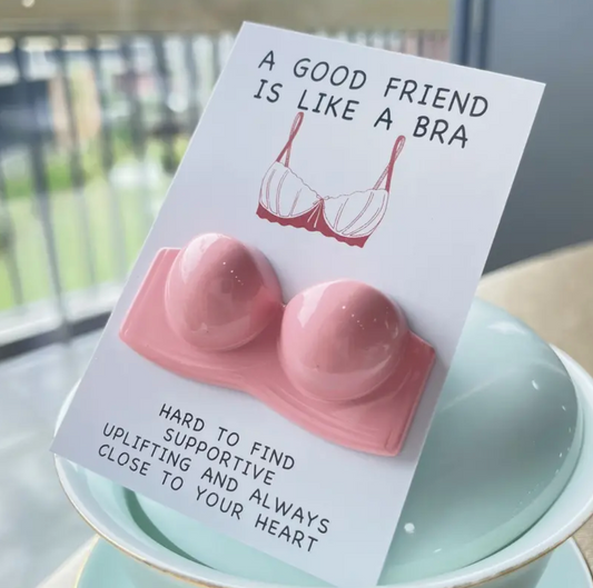 A Good Friend Is Like a Bra Картичка Розово
