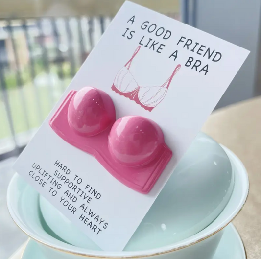 A Good Friend Is Like a Bra Картичка Pink