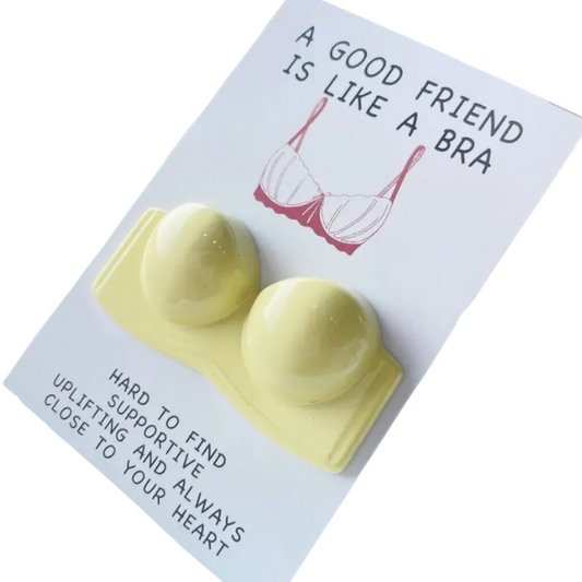 A Good Friend Is Like a Bra Картичка Жълто