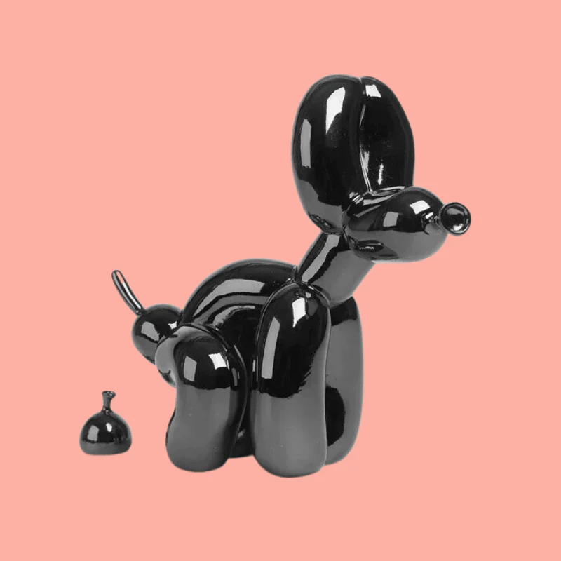 Pooping Dog черна фигурка