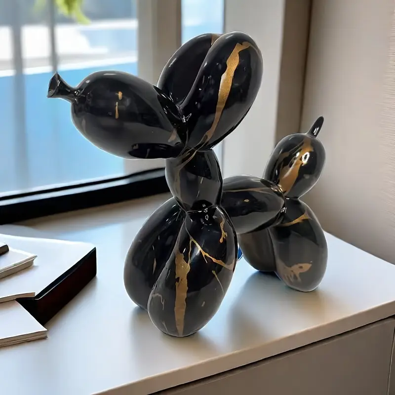 Balloon Dog Black & Gold Фигура