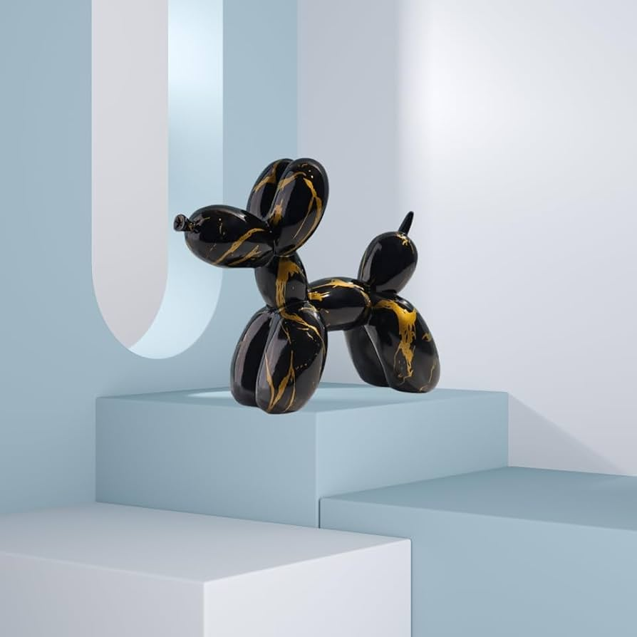 Balloon Dog Black & Gold Фигура
