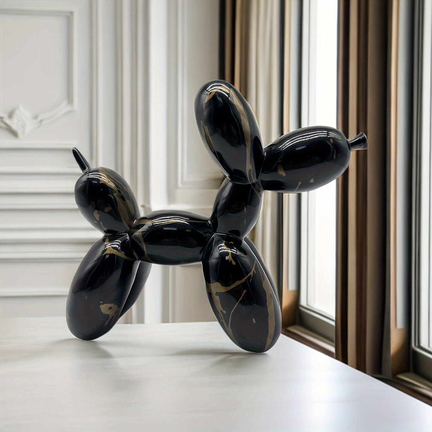 Balloon Dog Black & Gold Фигура