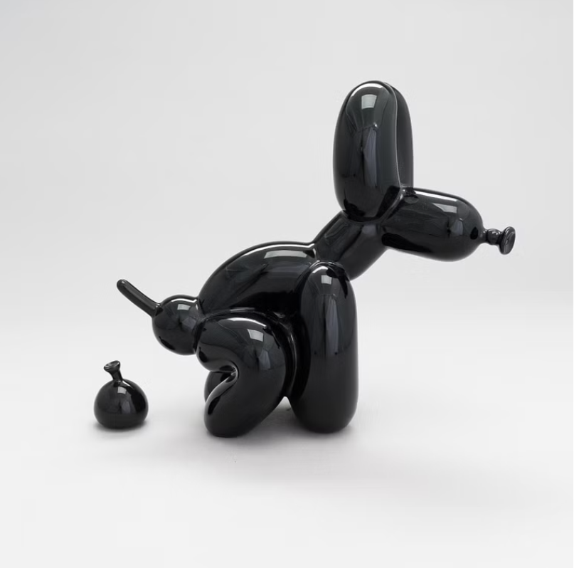 Pooping Dog черна фигурка
